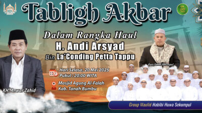 Peringatan Haul H. Andi Arsyad di Masjid Agung Al-Falah, Tanah Bumbu, Dijadwalkan 20 Mei