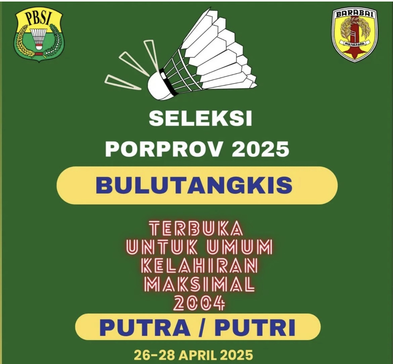 PBSI HST Gelar Seleksi Atlet Bulutangkis untuk PORPROV 2025