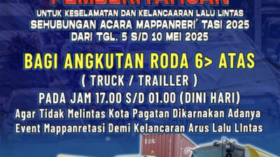 Polres Tanah Bumbu Batasi Perjalanan Angkutan Berat Selama Acara Mappanretasi 2025