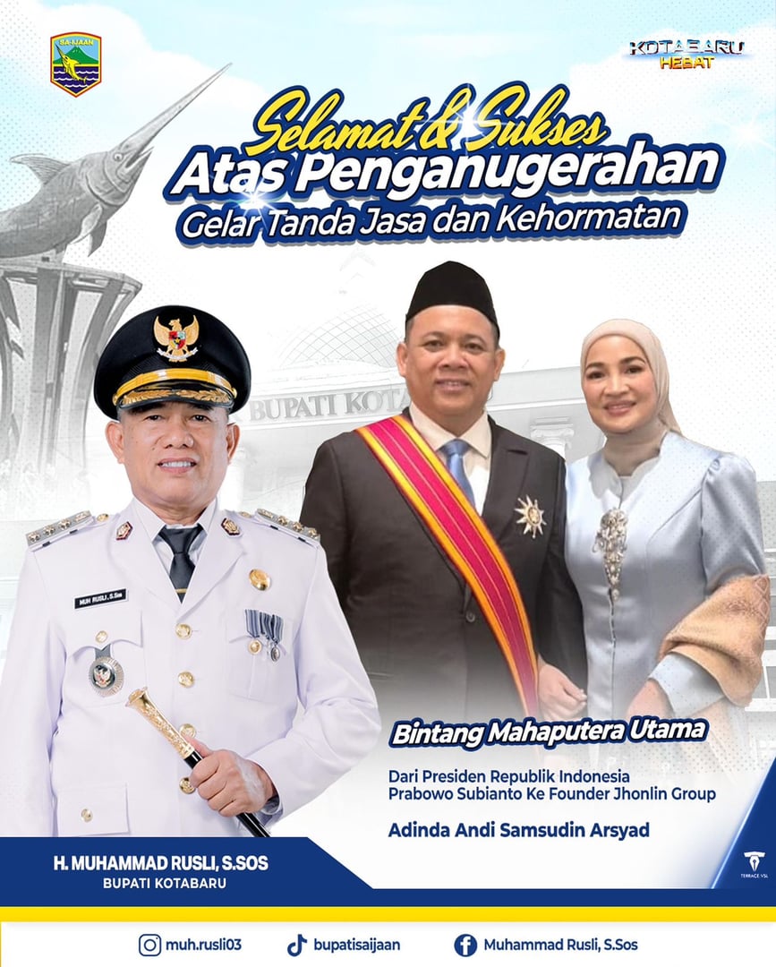 Haji Isam Dikenal Berprestasi, Terima Penghargaan Tanda Kehormatan dari Presiden