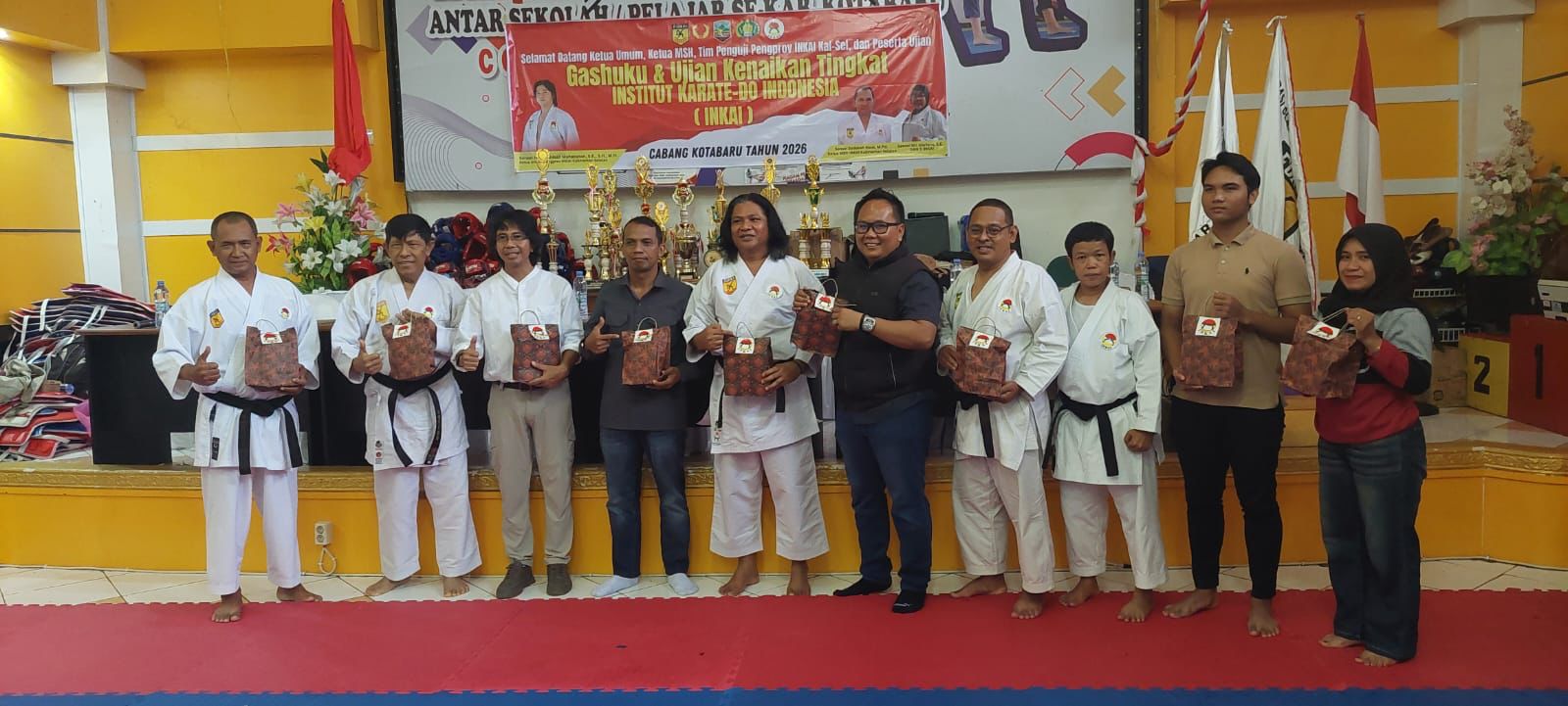 ⁠INKAI Kotabaru Gelar UKT Semester I 2026, 57 Karateka Ikuti Ujian